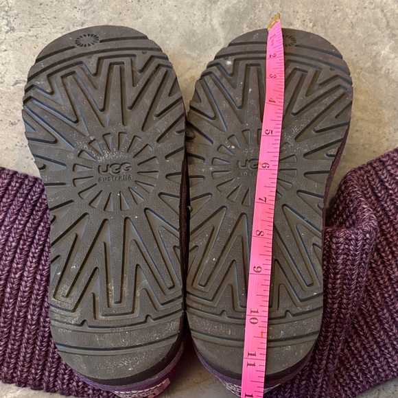UGG Women Purple Knit Button Up Boots with Fringe, Calf Height, Holiday, Size 9 - Picture 14 of 17